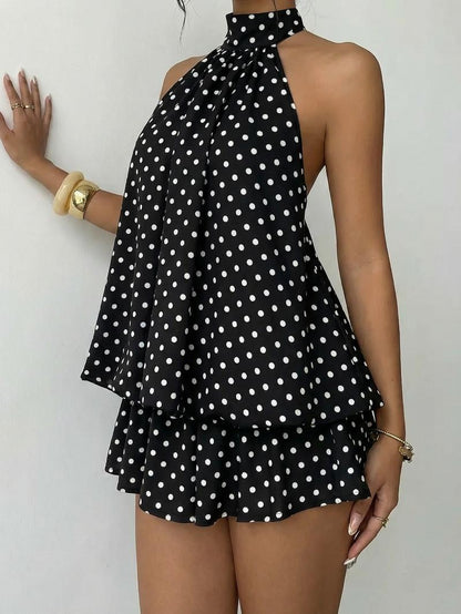 Backless Halter Tie Mini Dress